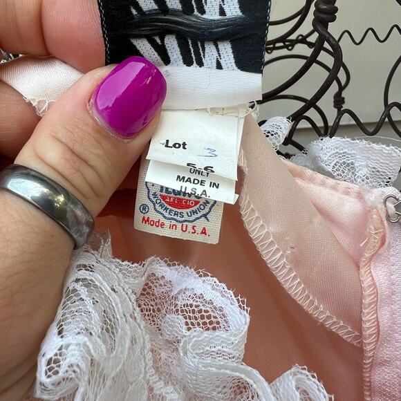 Vintage 80s ZumZum Peach Ruffle Lace Pickups Miss Peach Bo Peep Gown Dress 5/6 - Picture 6 of 11